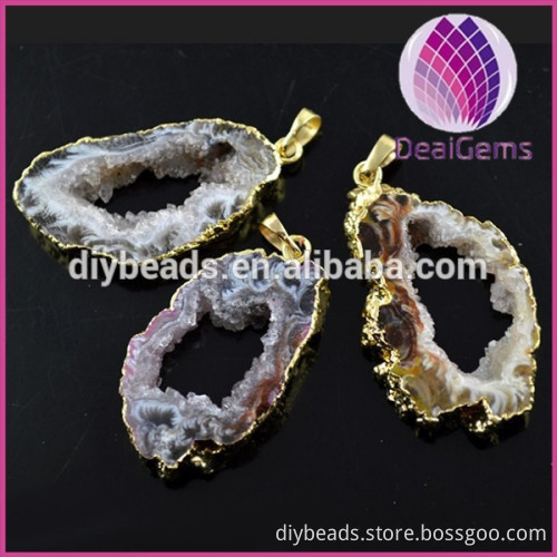 Natural agate slice pendant gemstone pendant
